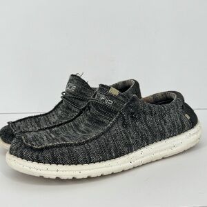 Hey Dude Wally Sox Mens Size 13 Black & White Slip On Comfort Shoes